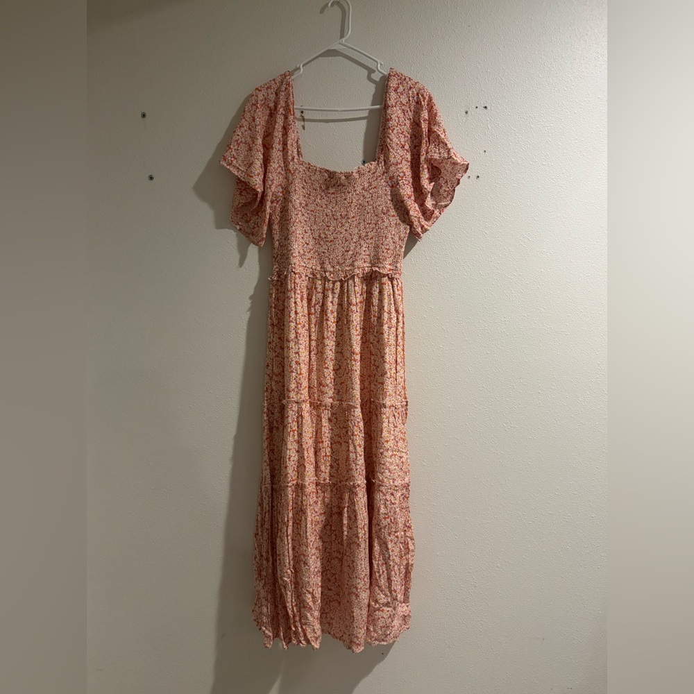 Baltic Born Floral Peach Midi Dress